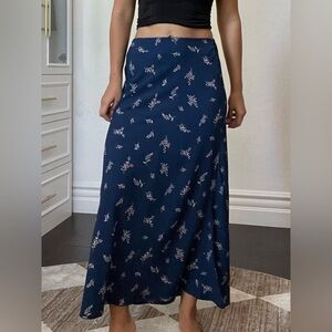 Good Luck Gem Navy Floral Maxi Skirt